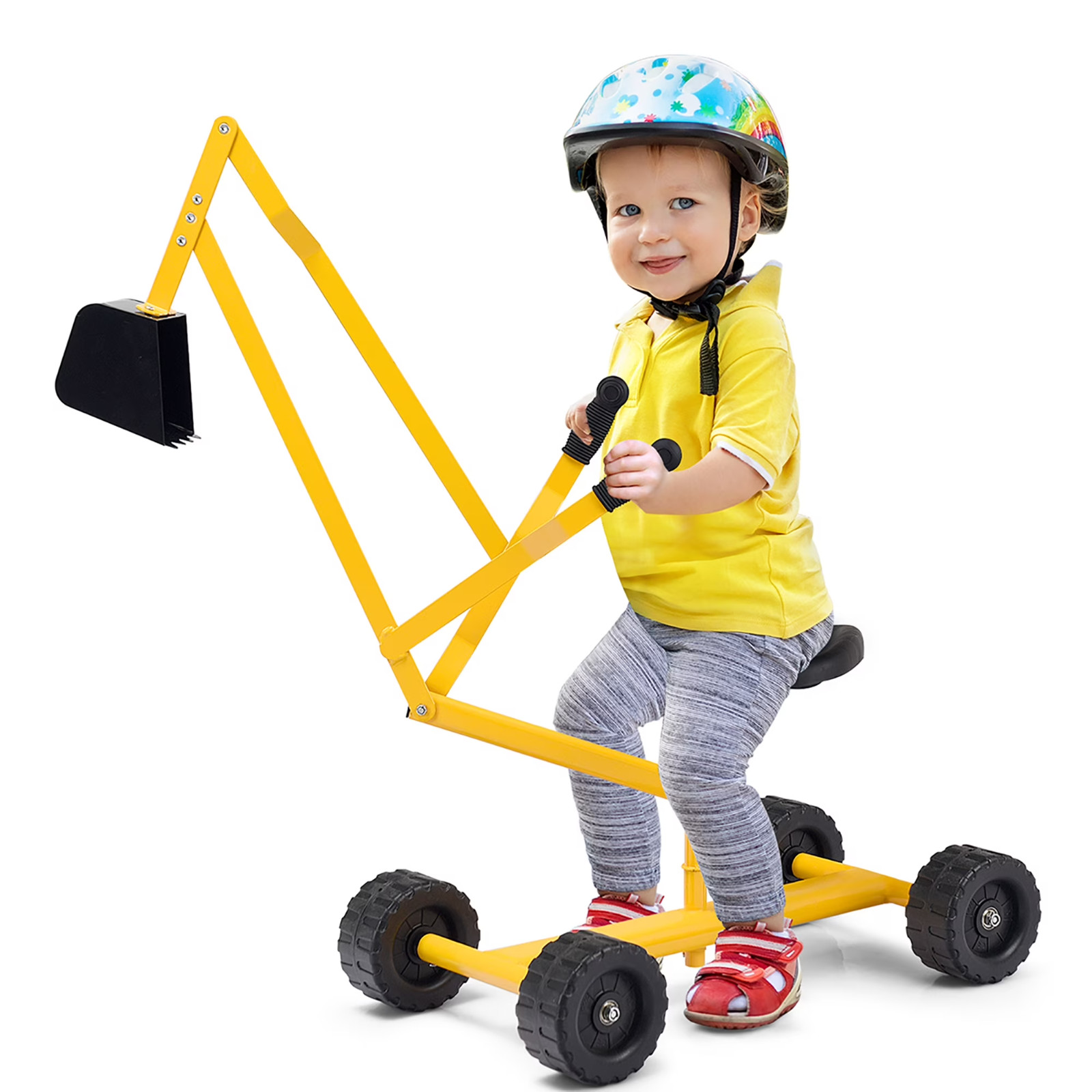 Costway Heavy Duty Kid Ride-on Sand Digger Digging Scooper Excavator for Sand