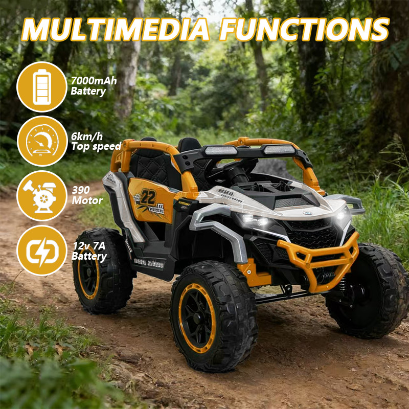 12V 2 Seaters Kids Electric Car Ride On UTV Toy with Remote Power Wheels Truck