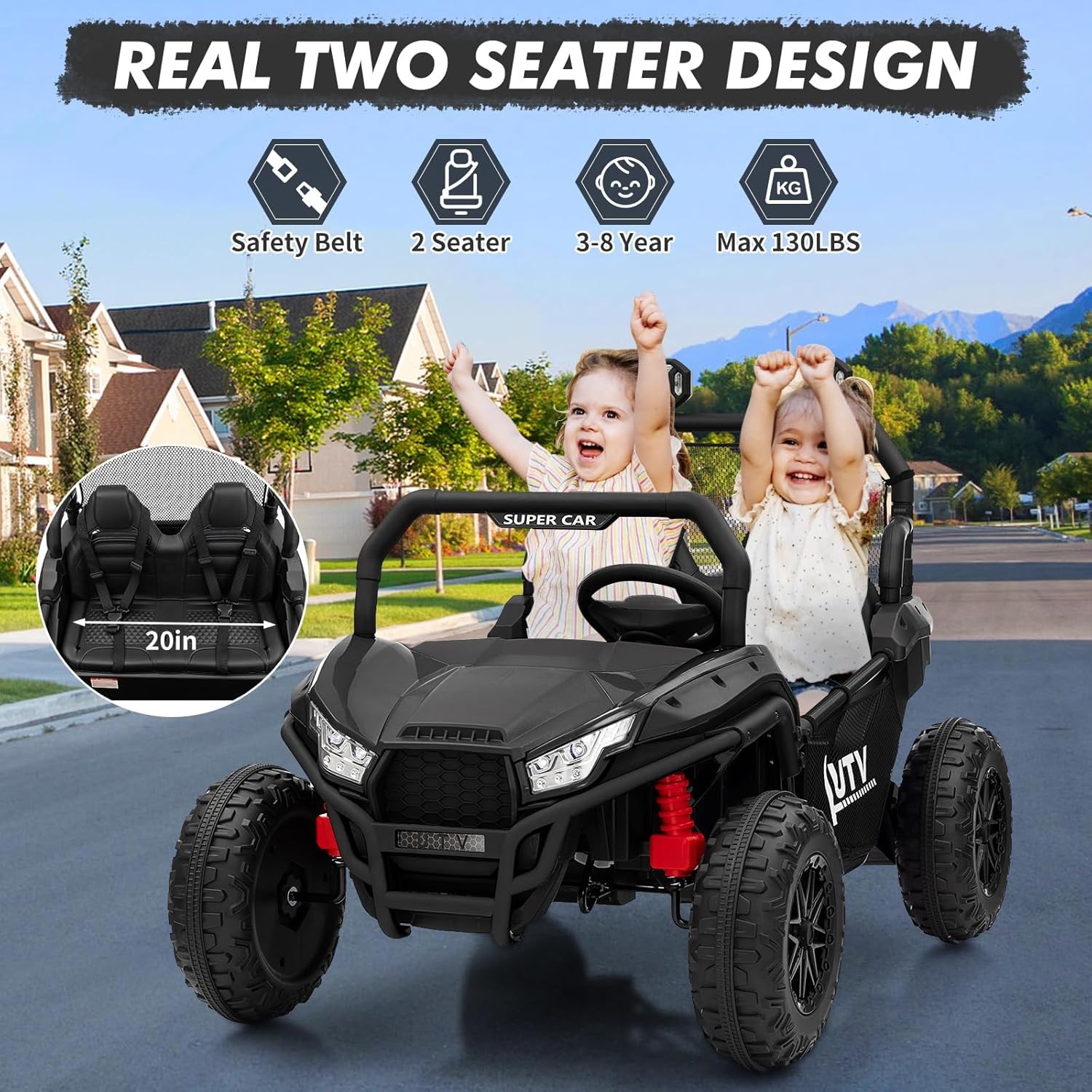 24V Kids Ride On UTV 400W Electric Car Vehicle Toy 4 Wheeler Off-Road Car Remote
