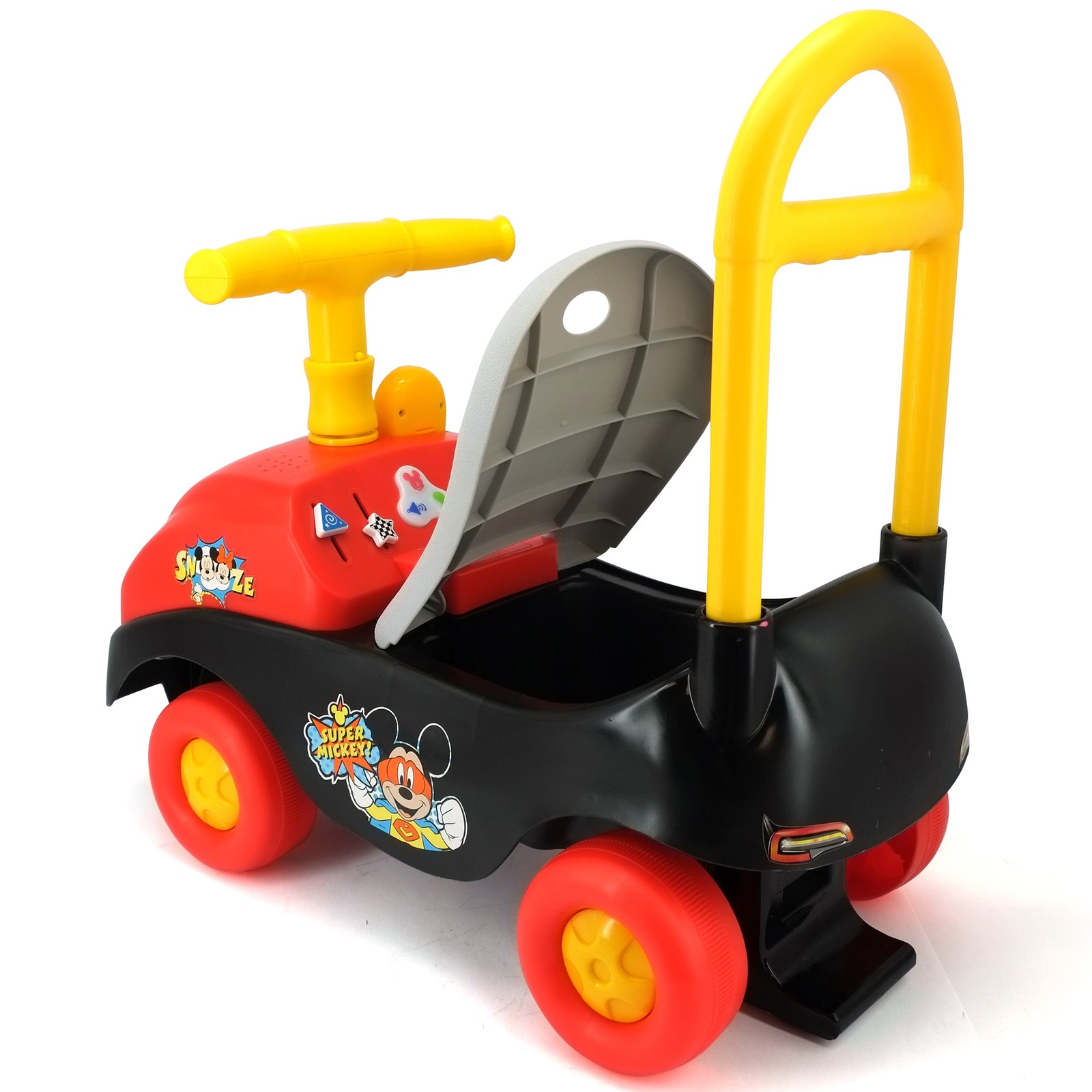 Disney Mickey Foldable Handle Ride-on W/ Interactive Dashboard & Sounds