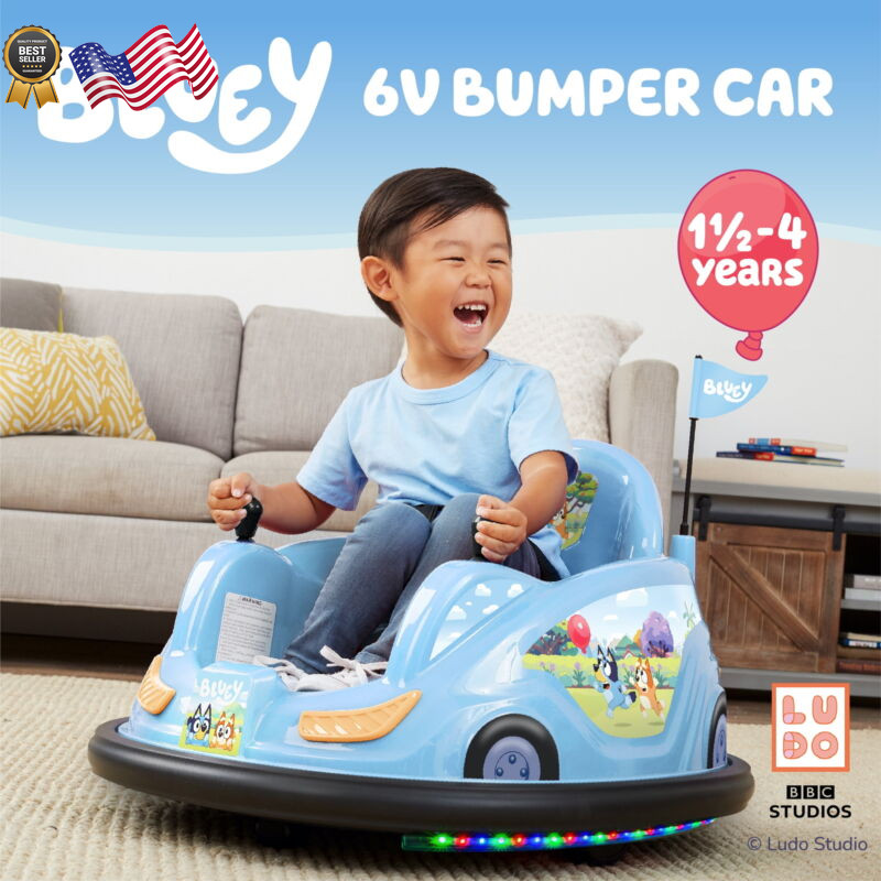 Bluey by 6V Bumper Car Ride on Toy for Children 1 Count FREE SHIPPING