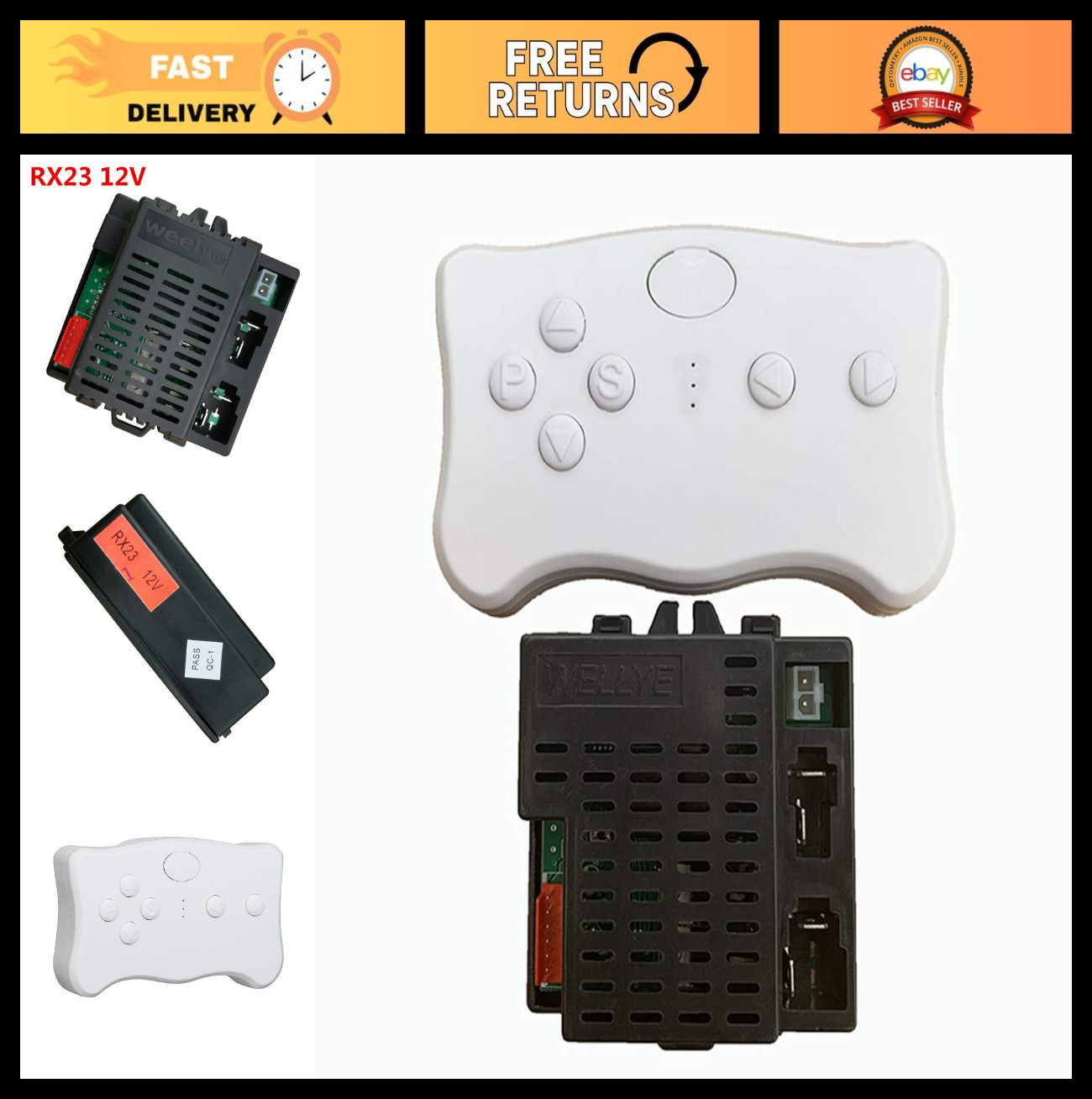 12V Kids Ride-On Car Remote Control Kit – Bluetooth 2.4G Receiver & Accessories