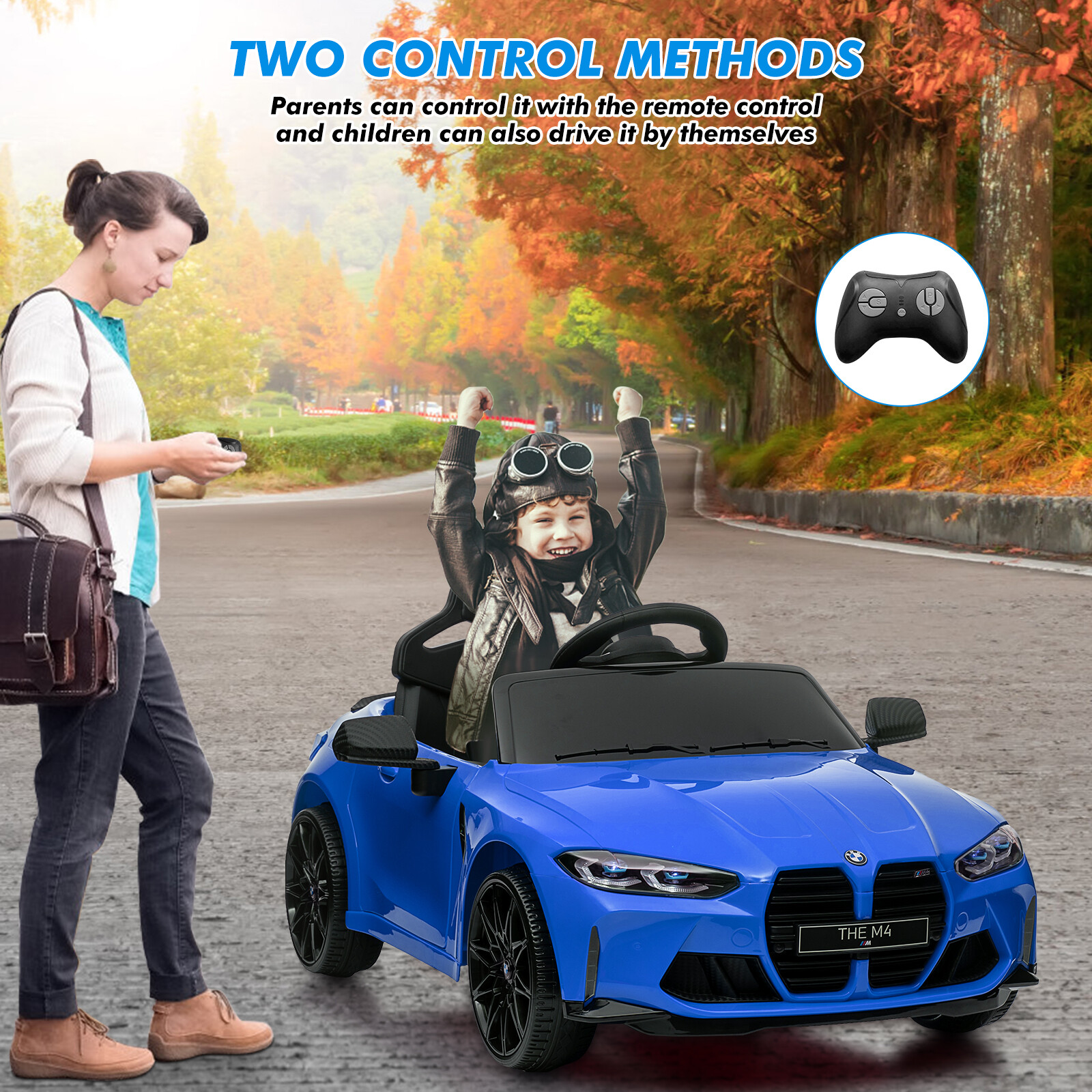 12Velectric ride with remote control BMW M4toddler electric car authorized3speed