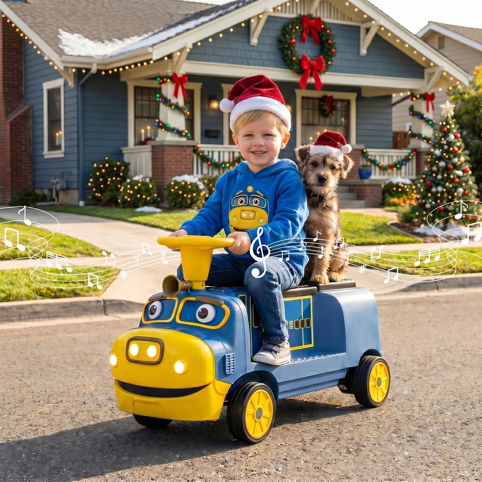 2-Seater Ride on Train,Licensed Chuggington Electric Vehicle w/Adjustable Seat