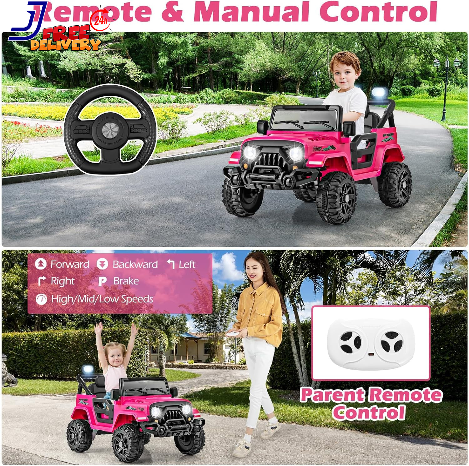 12V Kids Ride on Toy Electric Car Battery Power Wheel Truck w/Remote Control LED
