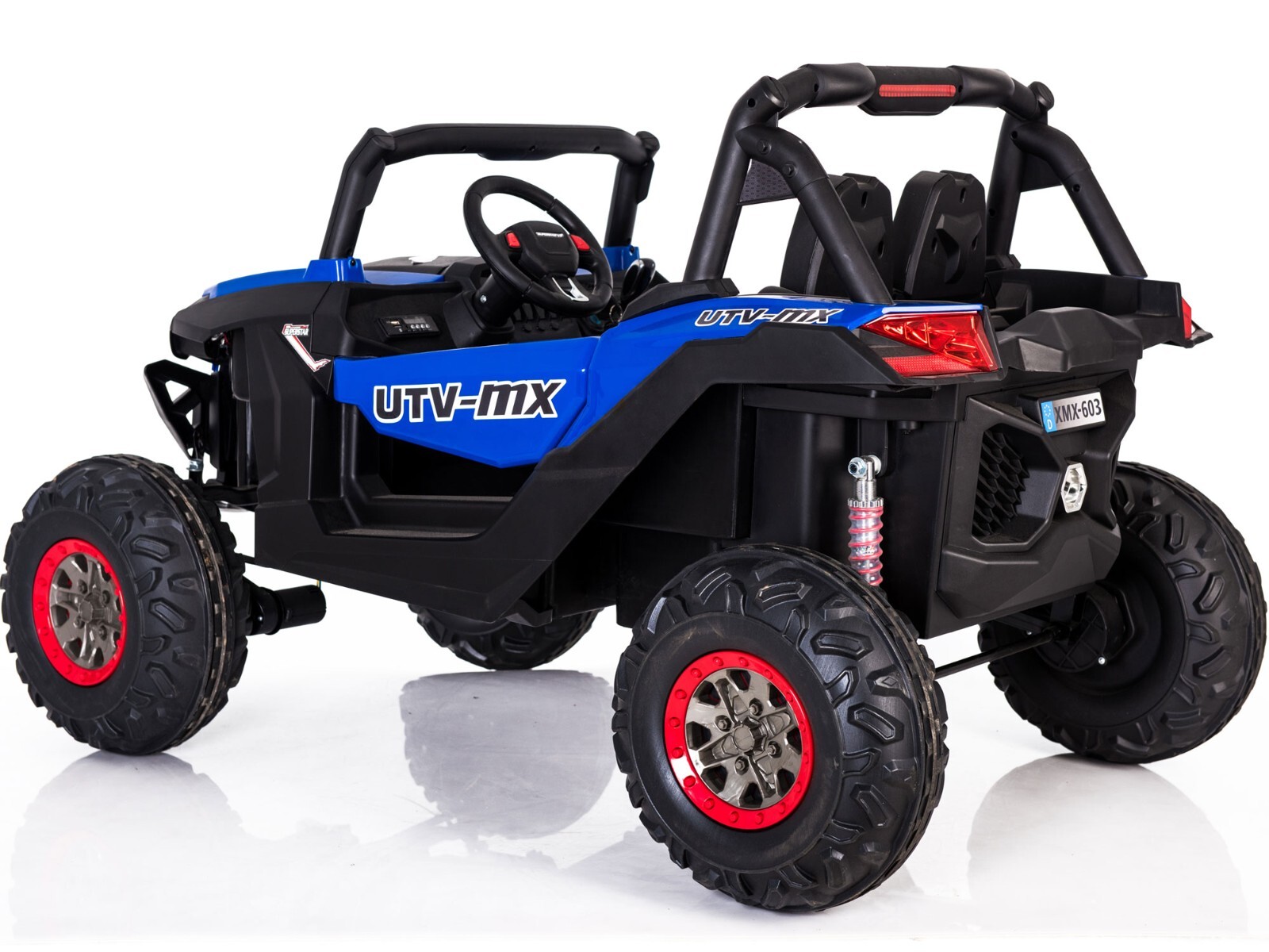 Mini MotoTec UTV 4×4 12v Blue (2.4ghz RC) Two Seater Electric – Ride On Toddler✅