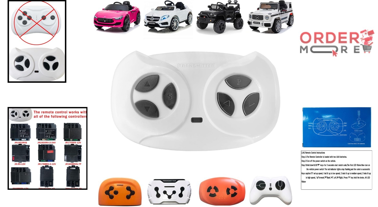 2.4Ghz Bluetooth Remote Control for Power Wheels Kids Ride On Toys Car SUV
