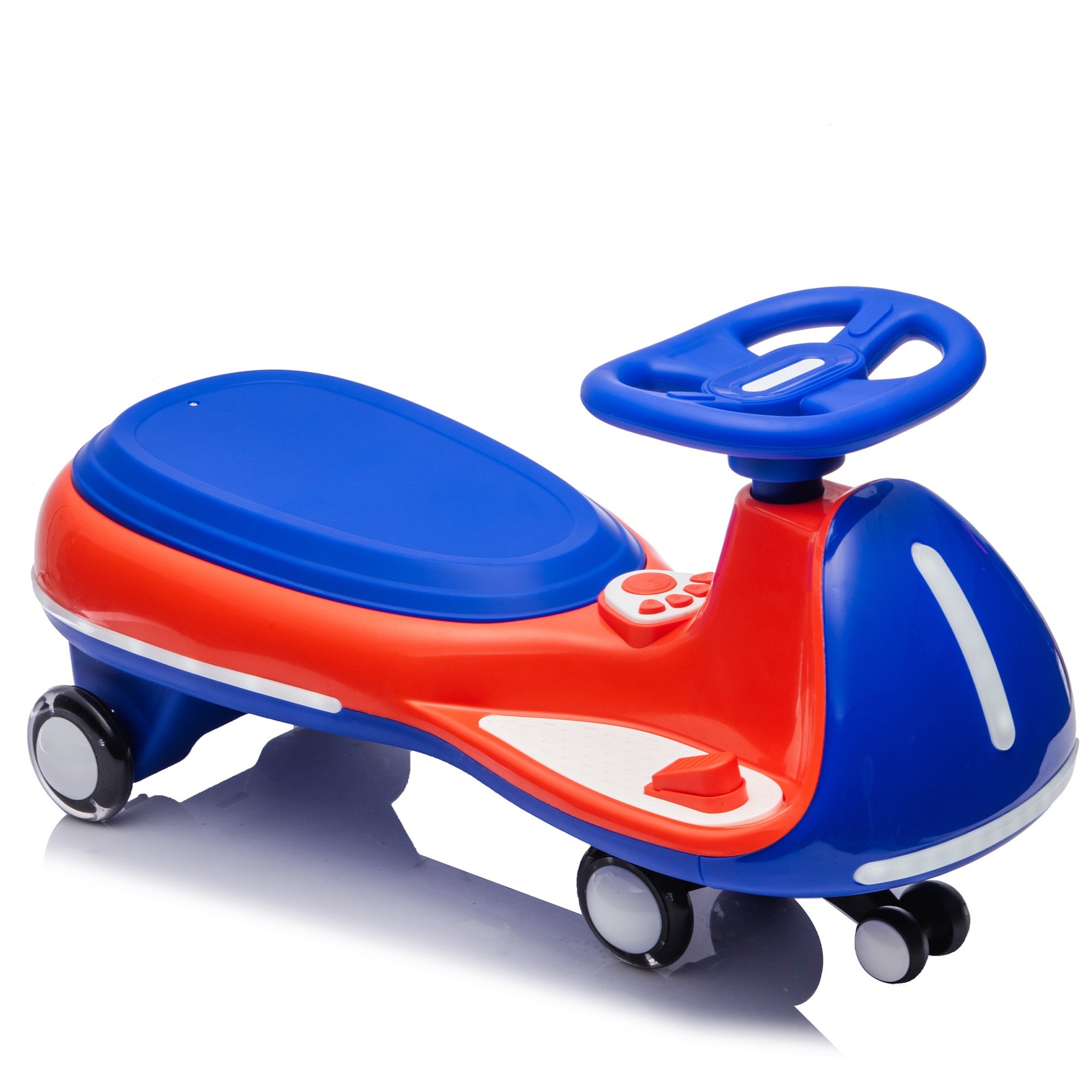 12V Kids Electric Wiggle Car with Wireless Music 2in1 Light-Up Wheels Swing Car