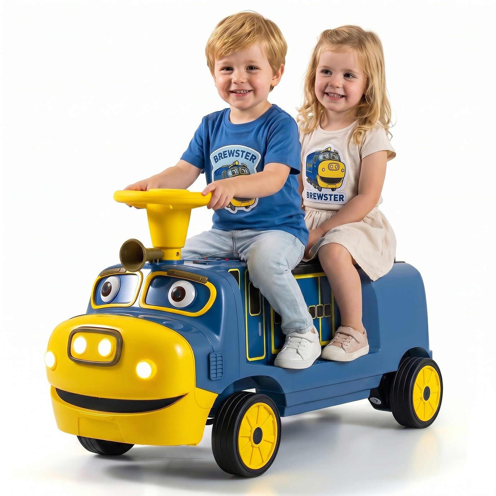 2-Seater Ride on Train,Licensed Chuggington Electric Vehicle w/Adjustable Seat