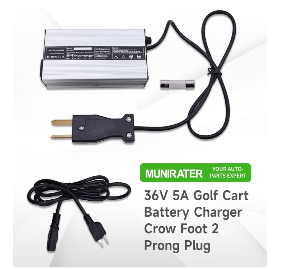 36V 5A Golf Cart Battery Charger Crows Foot for Yamaha Club Car EZGO