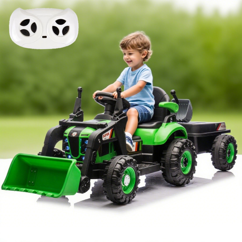 4 in 1 Kids Ride on Tractor 24V Excavator Bulldozer Electric Vehicle with Remote