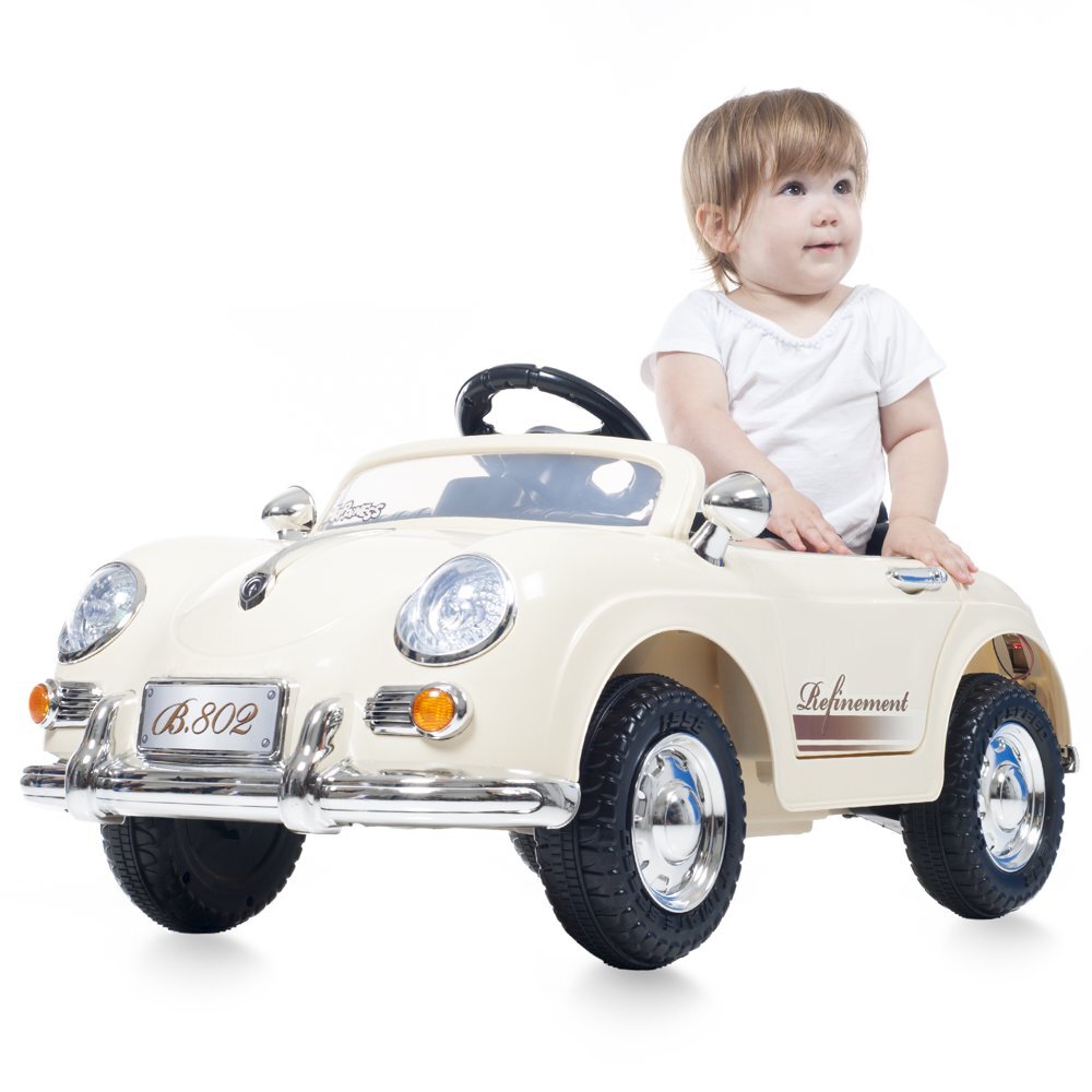 6 Volt Vintage Classic Convertible Ride On Toy for Kids Remote Control & Sound