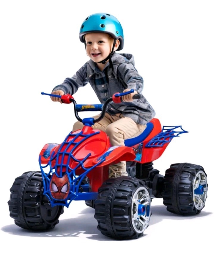 12V Electric Kids Trax Spiderman Toddler ATV Ride On Car Toy 3-7 Years 88lbs