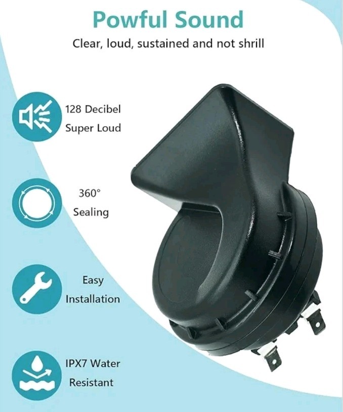 NEOGET Car Horn 12V Super Loud Electric Waterproof High Low Daul Tone (open box)