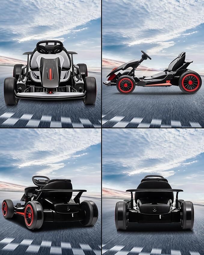 Kids 24V Ride On Toy Go Kart Child Electric Drift Go-Kart w/Long-Lasting Battery
