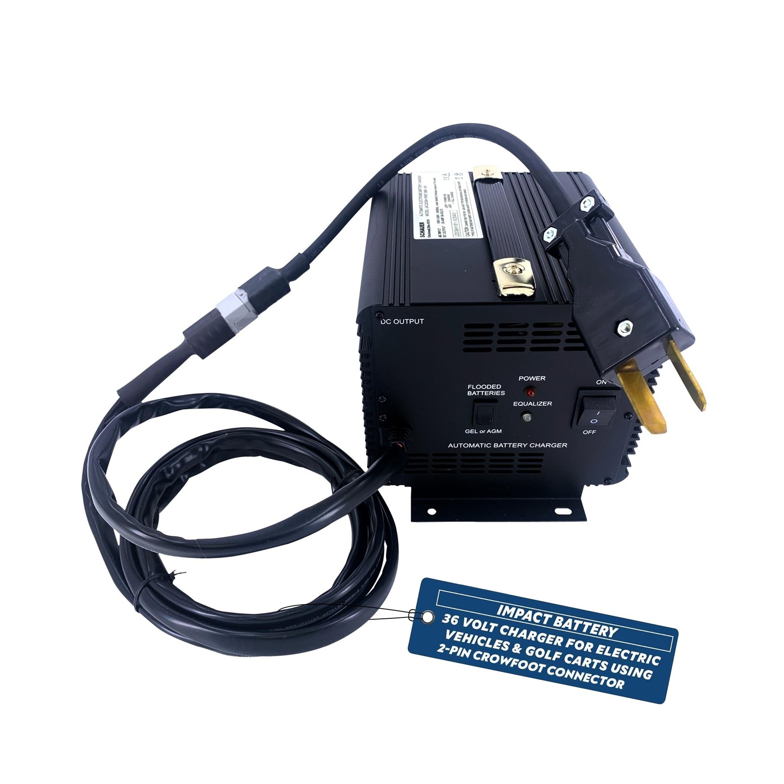 36 Volt Golf Cart Battery Charger with 2-Pin Crowfoot Connector for Yamaha, C…