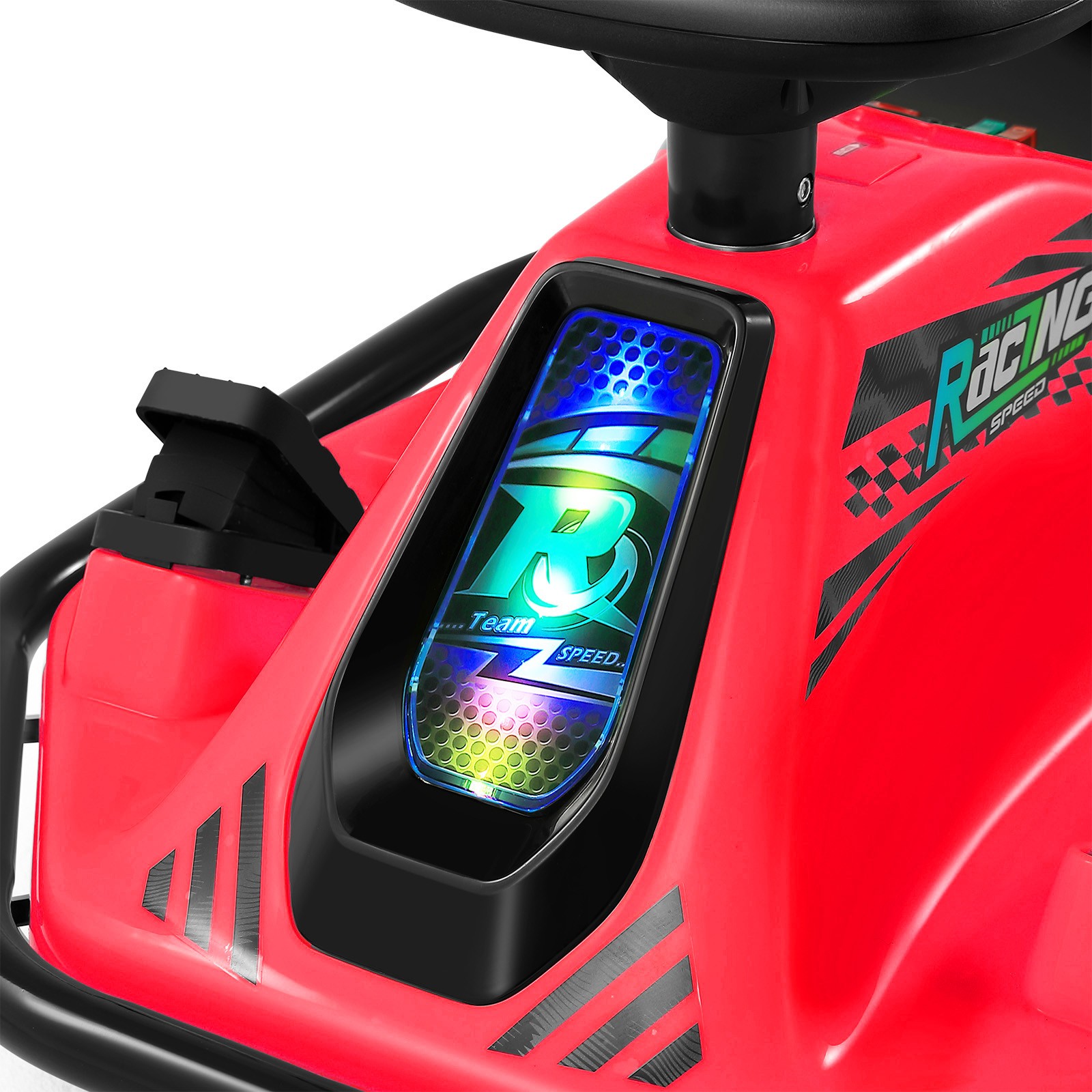 24V Kids Red Drifting Go Kart 360° Ride On Cart with Bluetooth