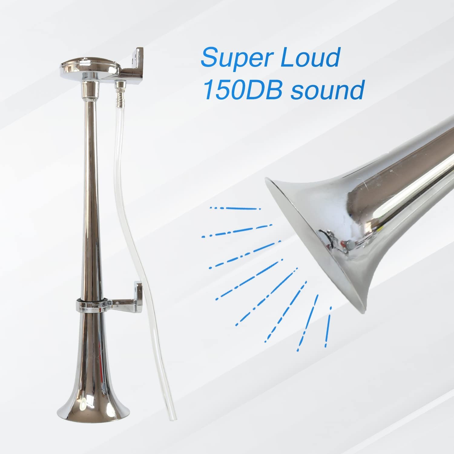 12V 150DB Air Horn,Chrome Zinc Single Train Trumpet Truck Air Horn with Compr…