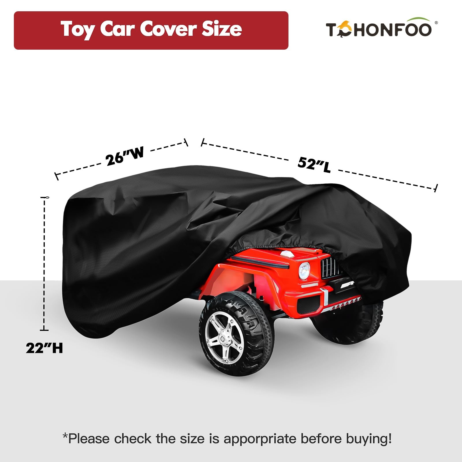 Ride-On Car Cover, 52 x 26 x 22inch Outdoor Water Resistant Protection Cover …