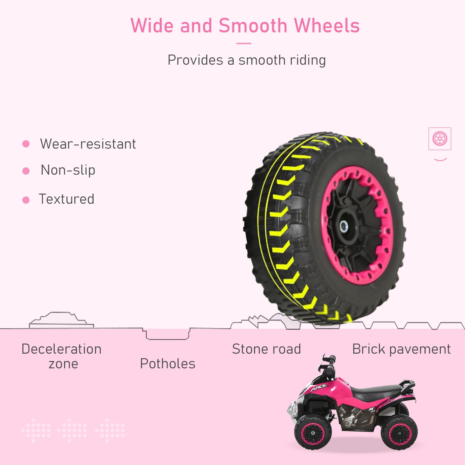 NO Power Kids Ride On Push Car, w/ Music, Lights for 1.5-3, Pink
