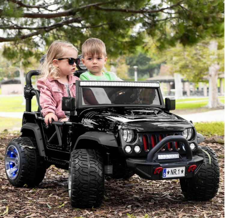 24V TWO SEATER KIDS RIDE ON TRUCK CAR JEEP 2 POWERFUL MOTORS,RUBBER TIRES,MP3+RC