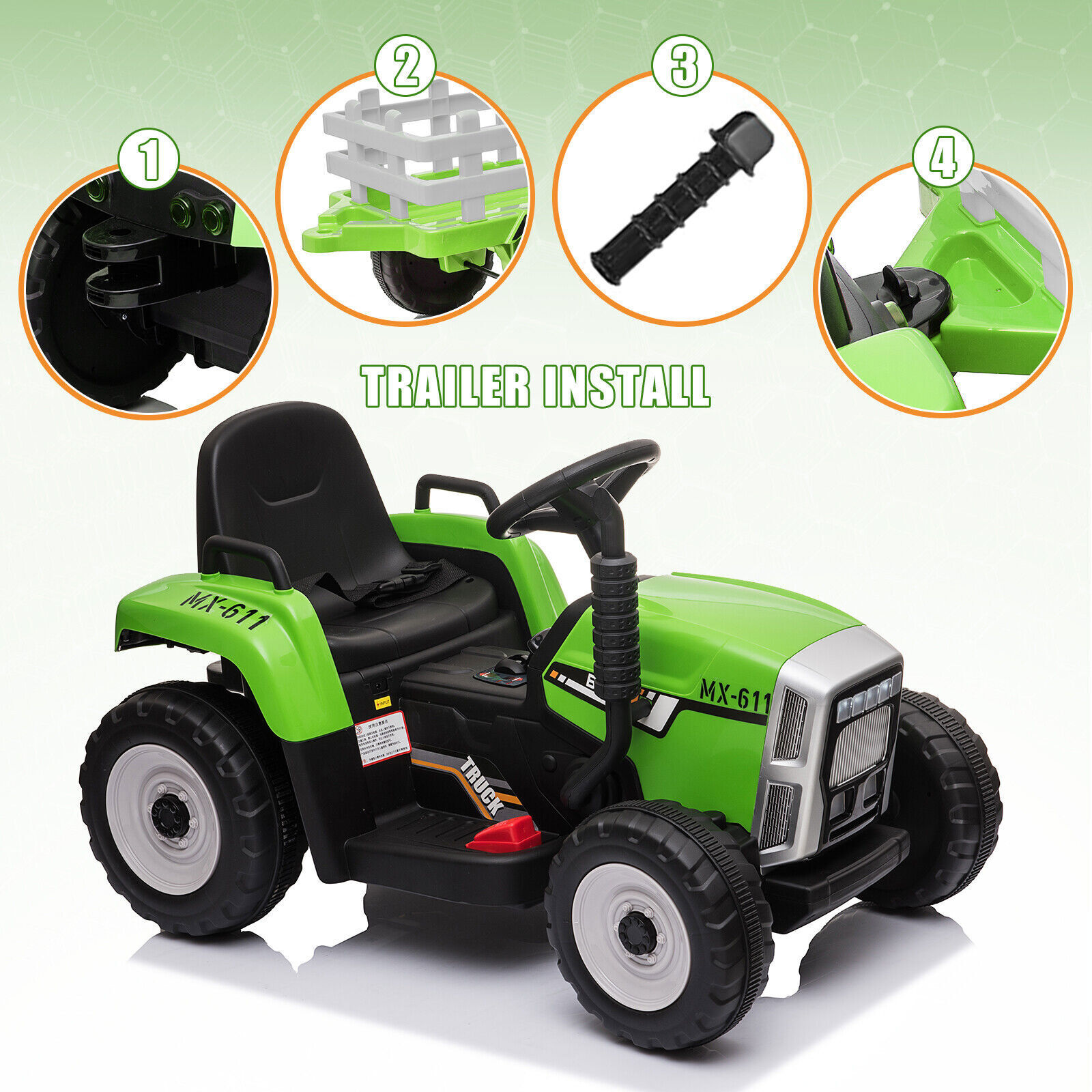 12V Electric Kids Ride On Tractor Ride On w/ Remote Control Gift