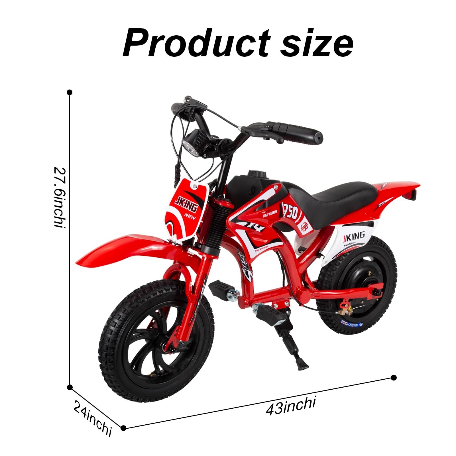 200W Kids Electric Motorcycle with Twist-Grip Throttle, 12″ Spring Suspension