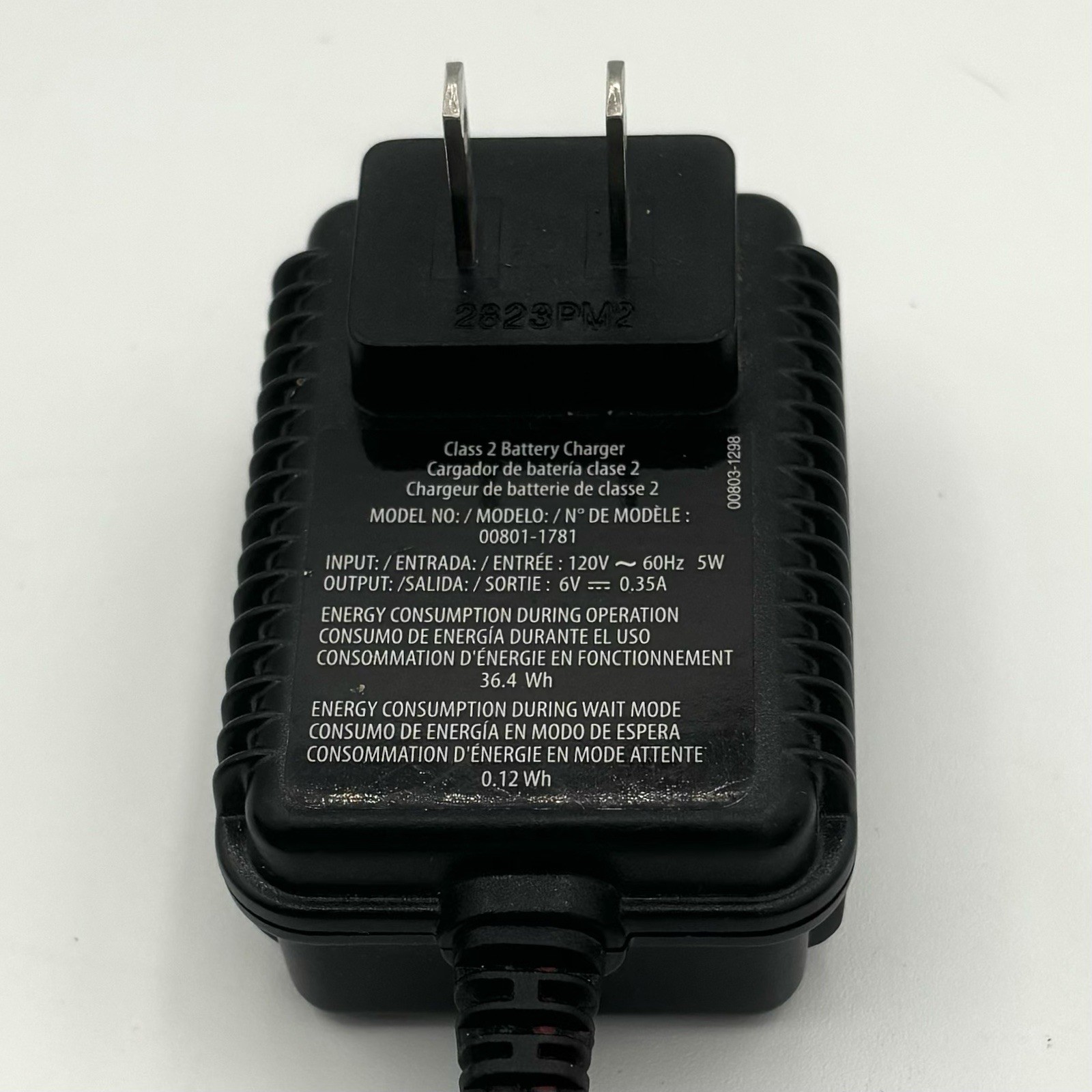 Fisher Price Power Wheels 12V Class 2 Battery Charger Wall Plug 00801-1781