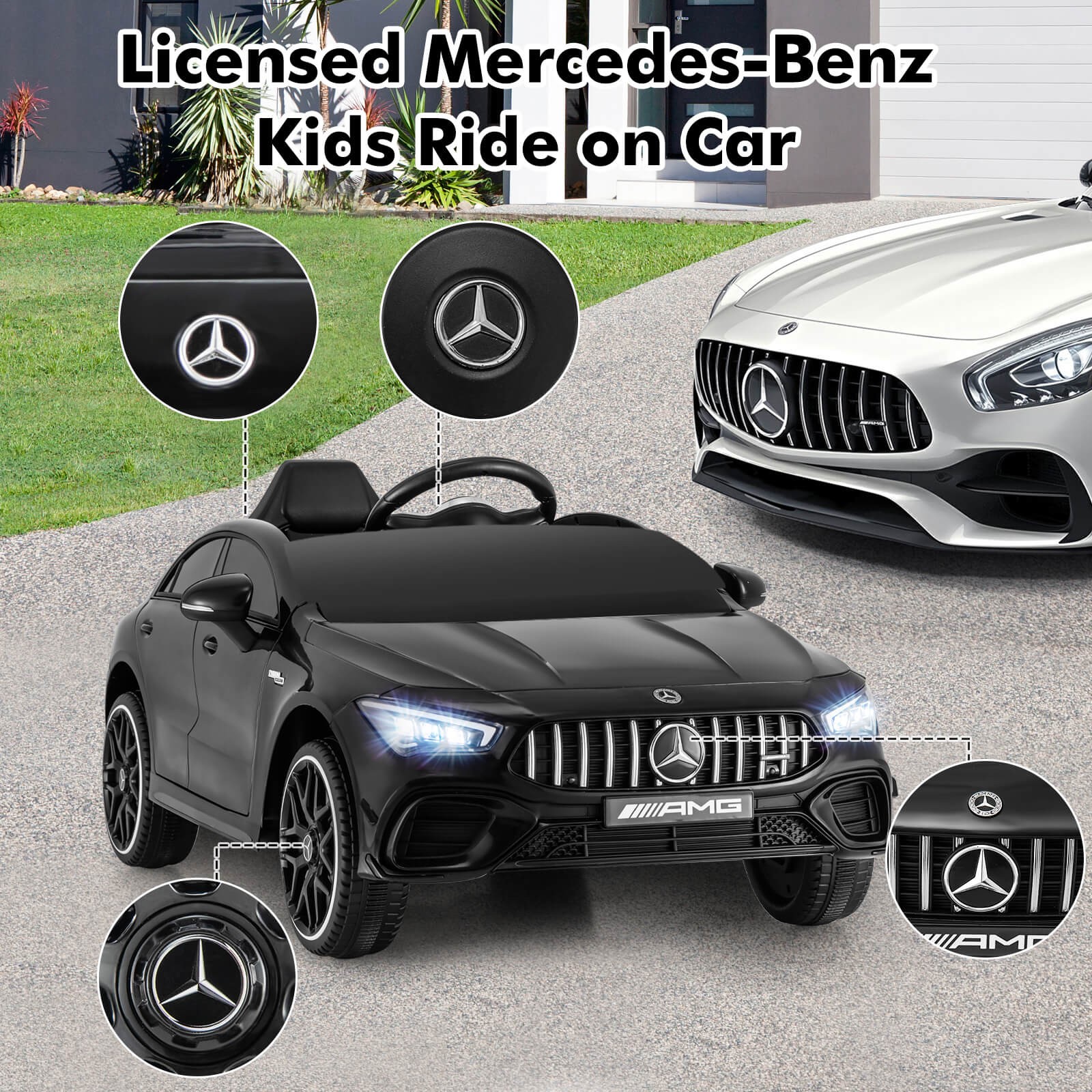 12V Kids Ride on Car w/Remote Rocking Function Transport Wheels Lights & Music