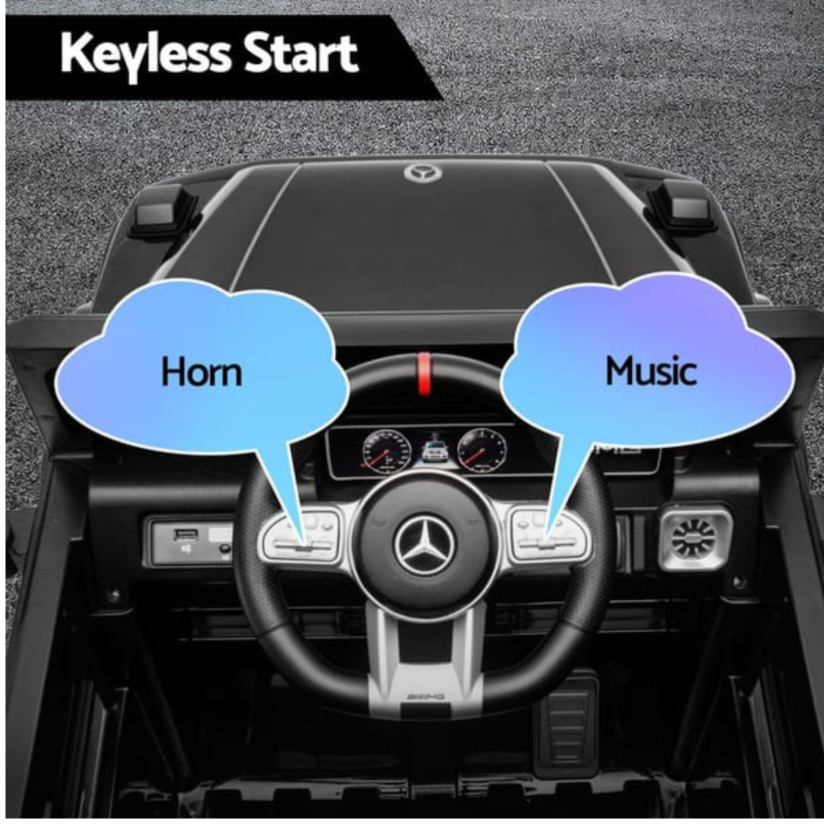 Black Mercedes Kids Electric Ride On SUV G63 Toy Car Remote Control 12V