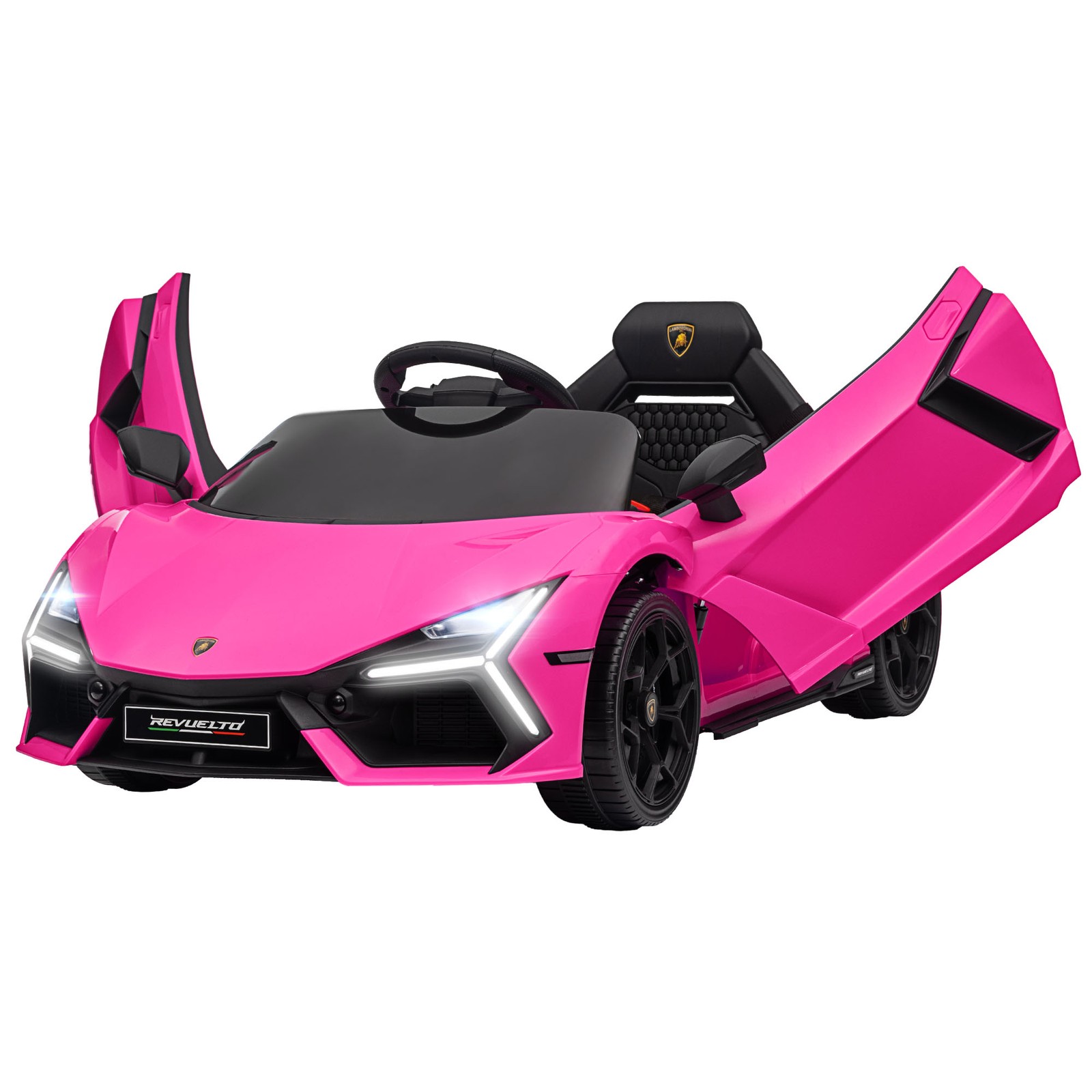 Lamborghini Revuelto Licensed Kids Ride on Car w/ Suspension, Pink