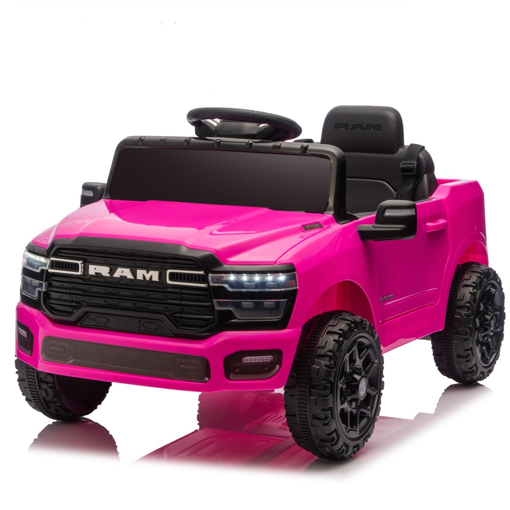 Licensed Dodge RAM 12V Ride On Truck w/ Remote Bluetooth Music for Kids Ages 3-6