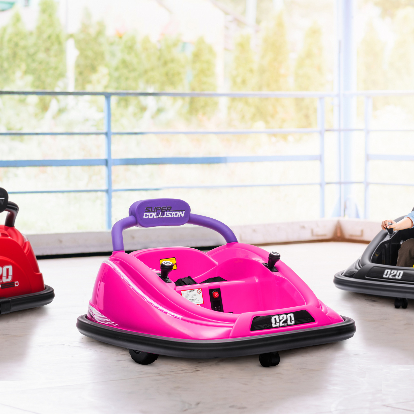 12V Bumper Car for Kids with Remote, 360° Electric Ride-on Toy Pink