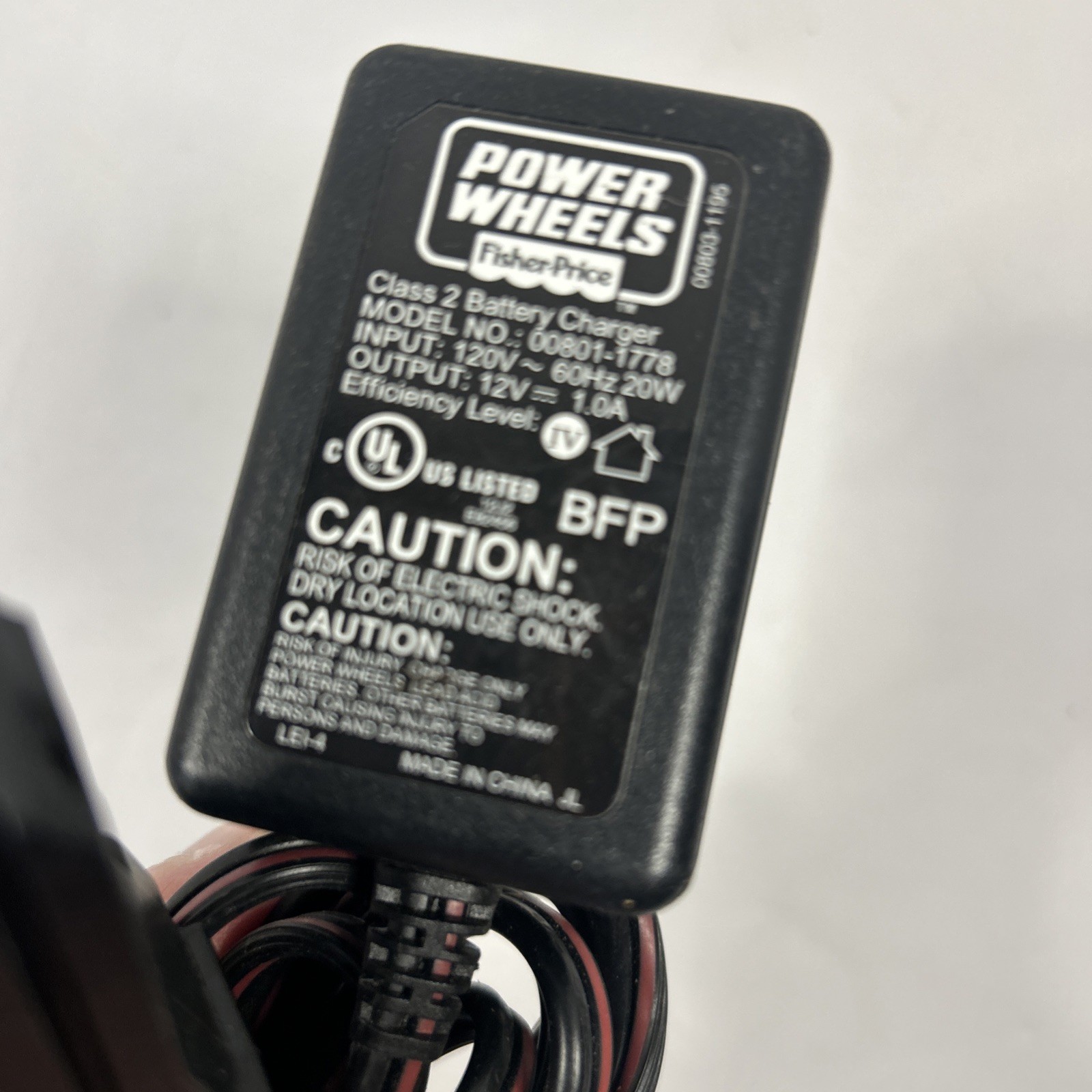 Power Wheels 00801-1778 Fisher Price 12V 1 amp Charger For grey Battery cube