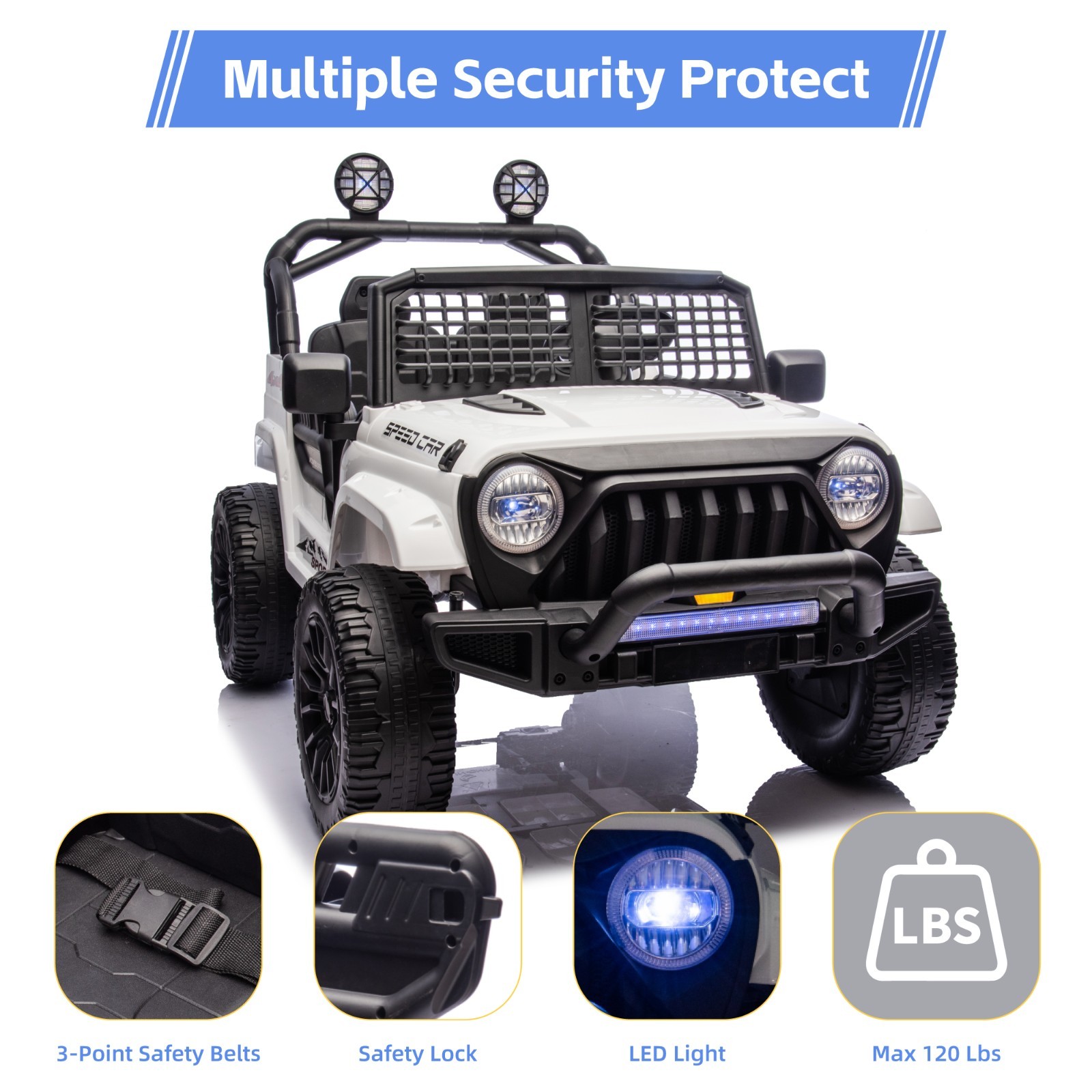24V Kids 2 Seater Truck Ride on Toy 3-6mph Low & High Speed w/Remote Xmas Gifts