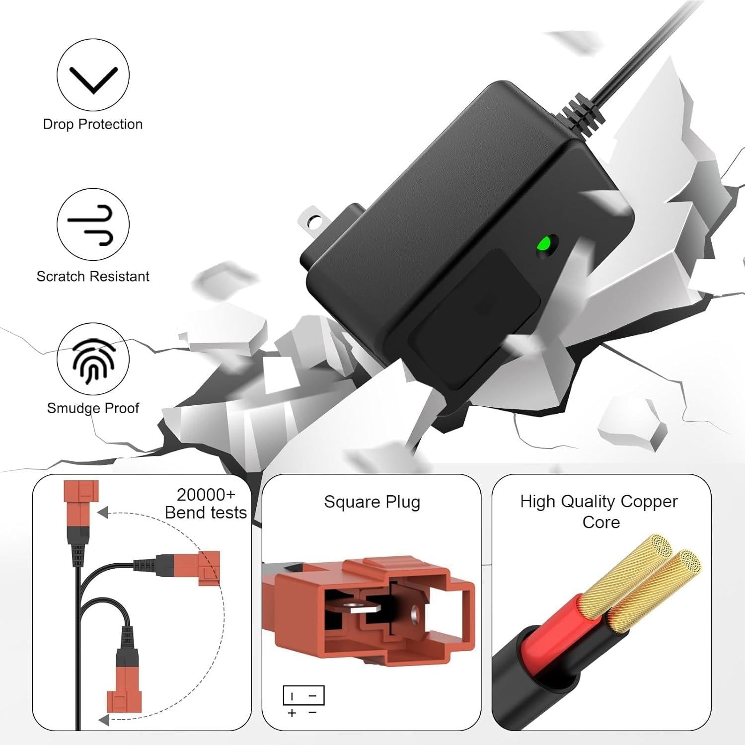 12V Battery Charger Compatible with Ride On Toys, Kids Electric Car,…