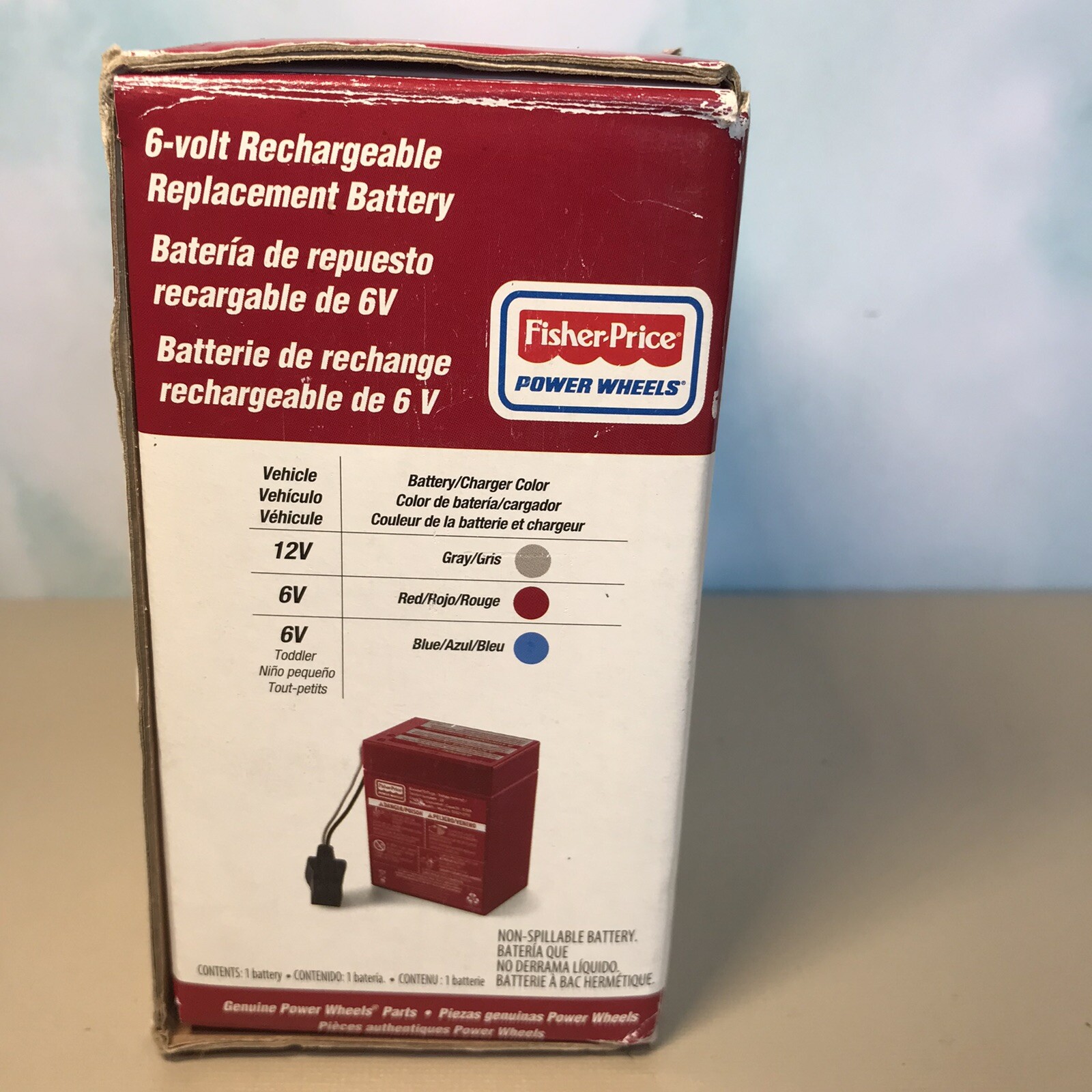 Fisher-Price Power Wheels 6-Volt Rechargeable Red Battery 2016 Manufacturer Date