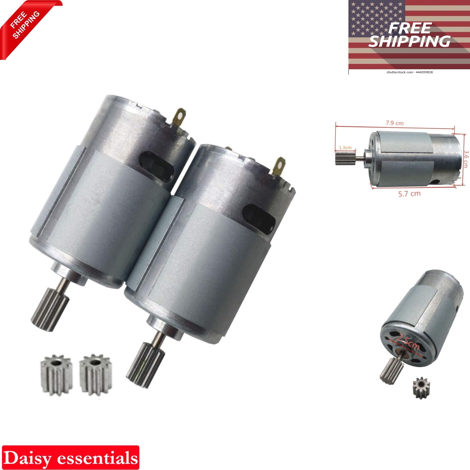 2 Pcs 550 15000RPM Electric Motors for Kids Electric Cars 12V Replacement Parts