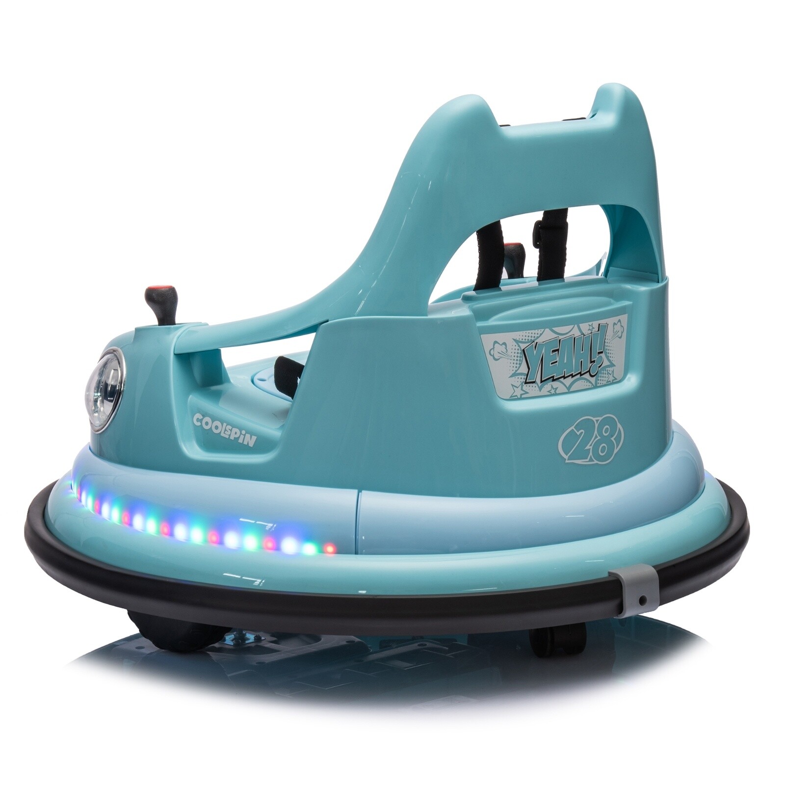 12V Kids Ride On Bumper Car w/ Remote Control, LED Lights – Fits 1.5-5 Years Old