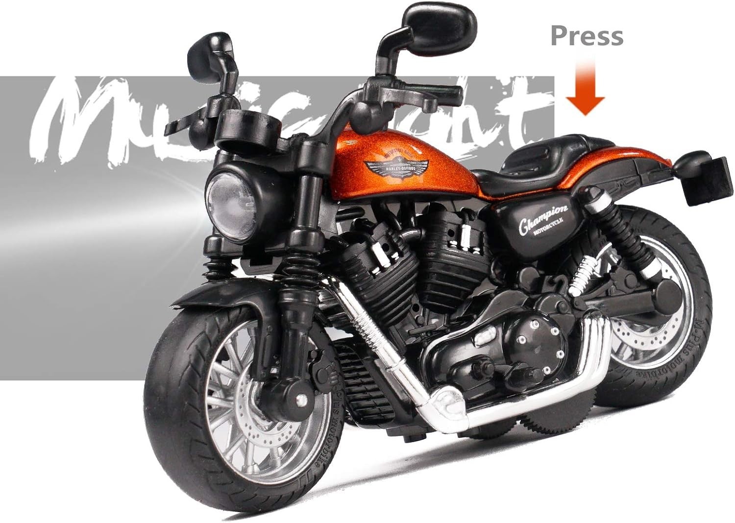 Mini Pull Back Motorcycle Toy with Sound & Light – Perfect for Toddlers Age 3-9