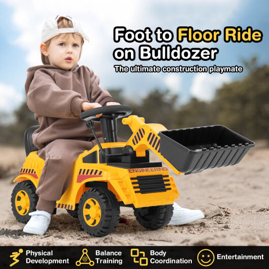 Excavator Digger Toy with Adjustable Bucket-Yellow – Color: Yellow