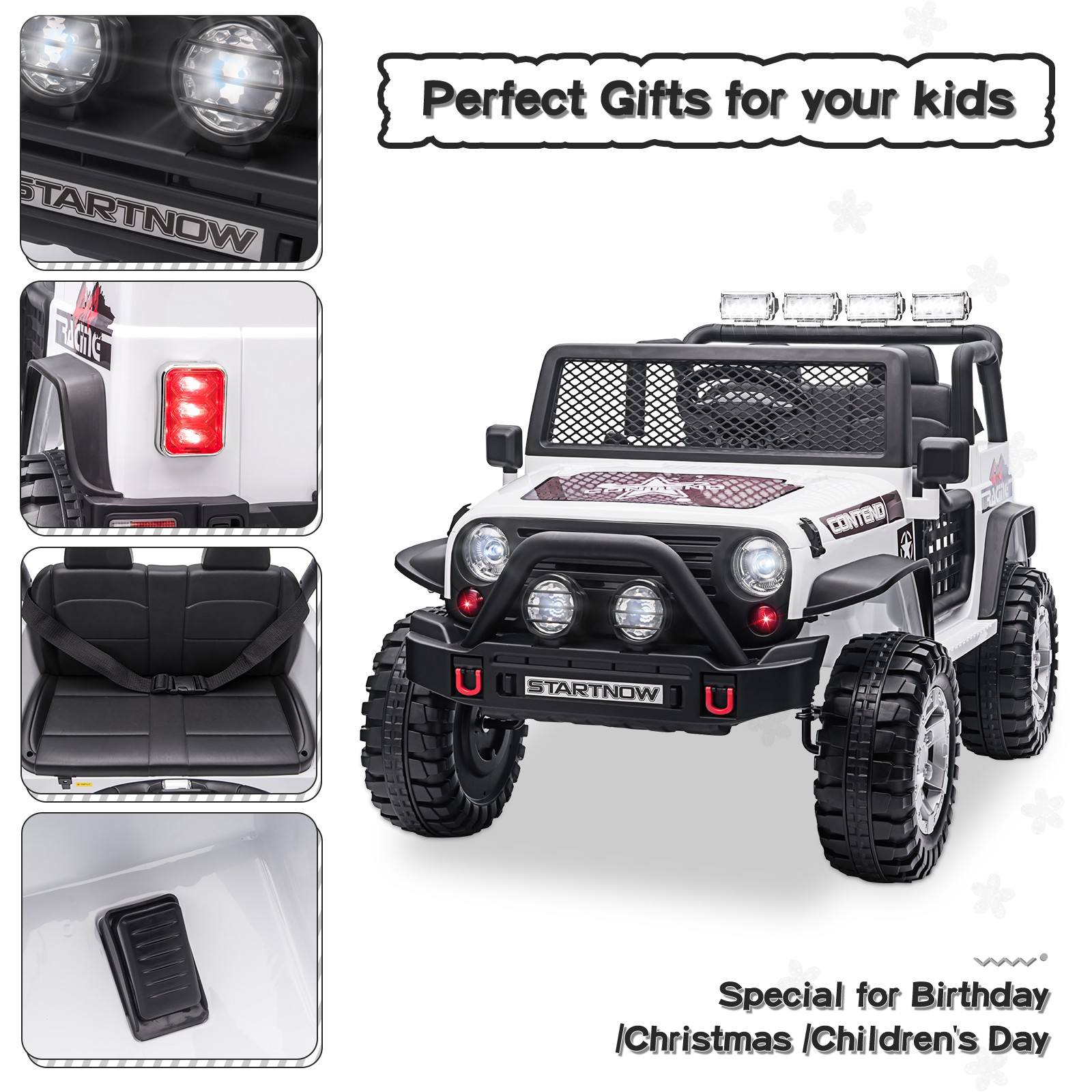 12V 2 Seater Kids Ride On Car Electric Truck Jeep w/Parental Remote Control US