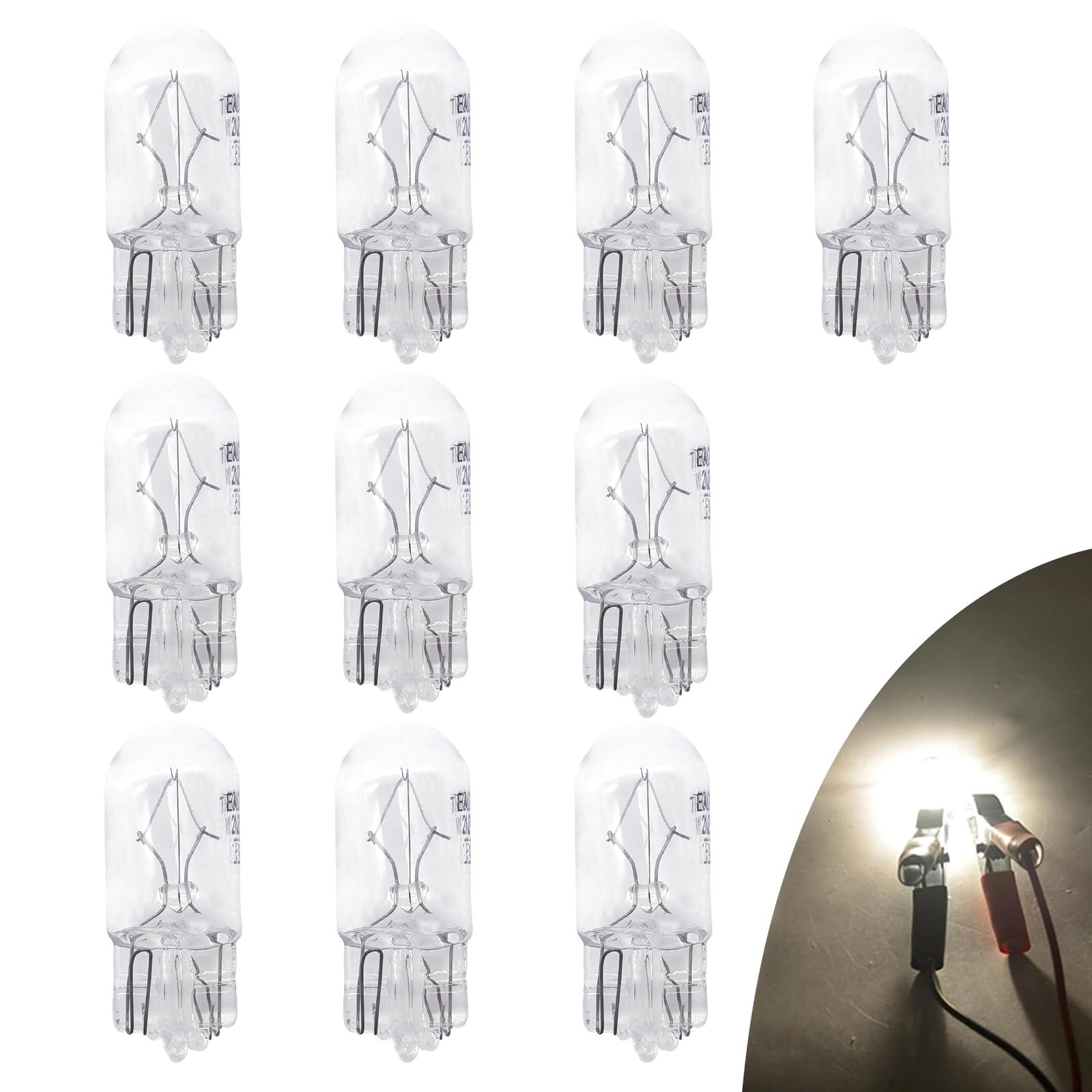 10 PCS Flat Foot T10 Car Small Light,168 192 12V 5W Low Power High Transmitta…
