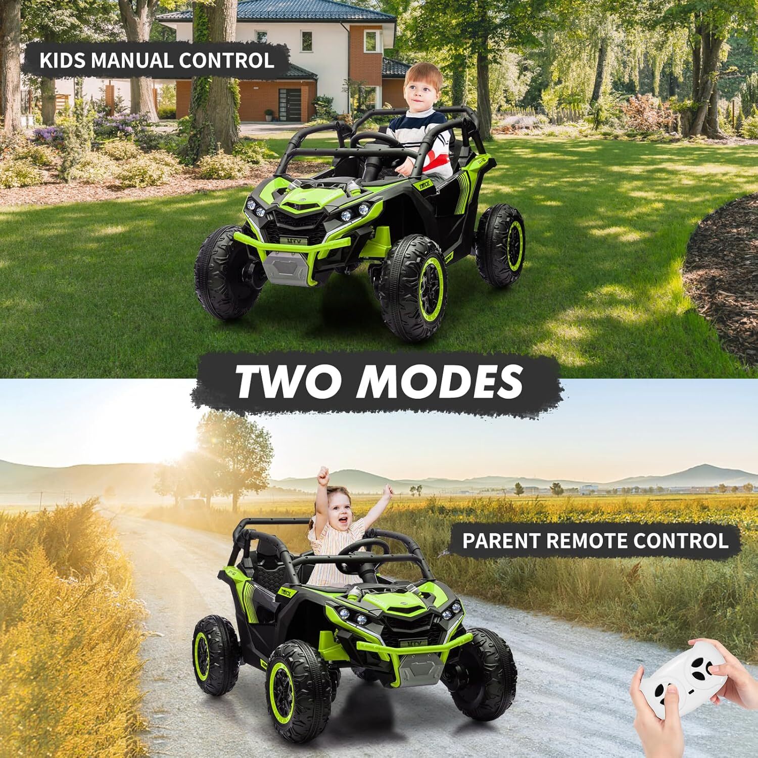 24V 2 Seater Ride On Car Truck Toys,Kids Ride on UTV with Parents Remote Control