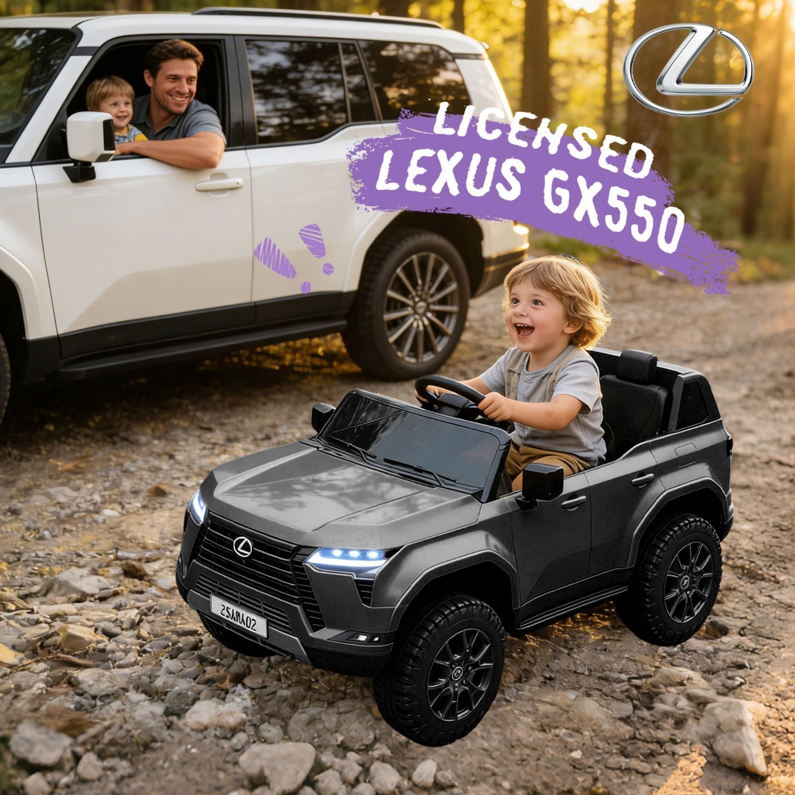 24V Kids Ride On Truck Lexus GX550 Electric Car Toy 4 Wheel Suspension 2 Seater