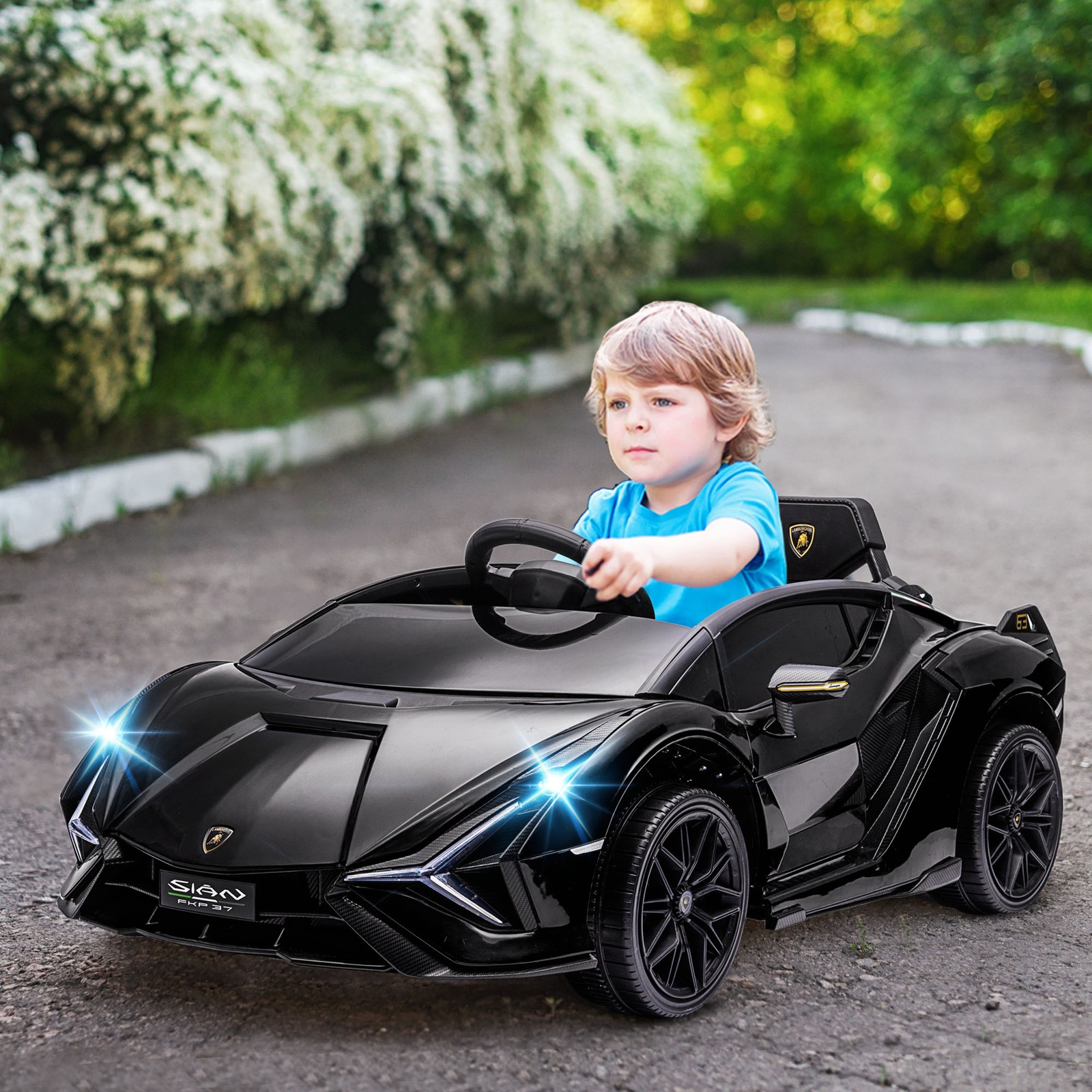12V Lamborghini SIAN Licensed Electric Car for kids, Black