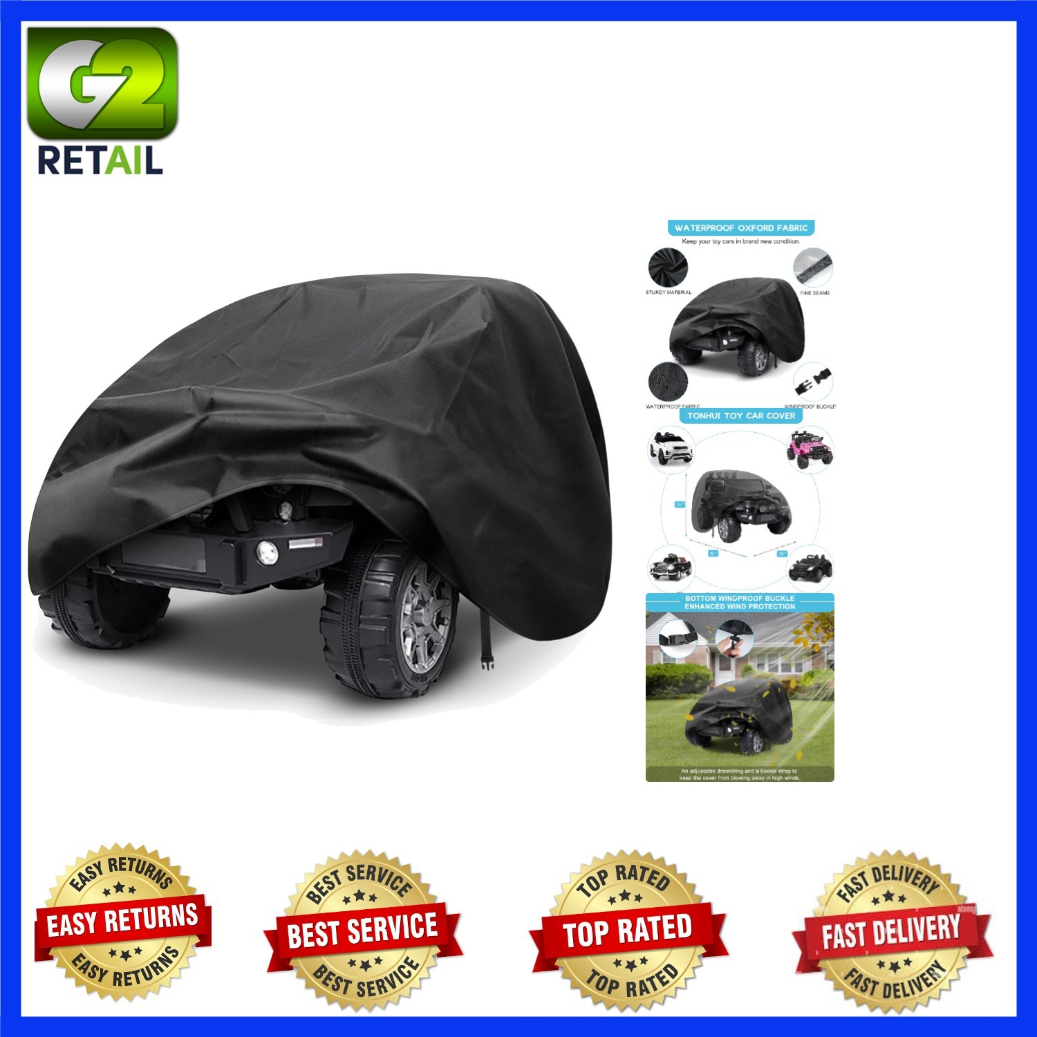 Universal Fit Kids Ride-On Electric Toy Car Cover – Water Resistant Protection