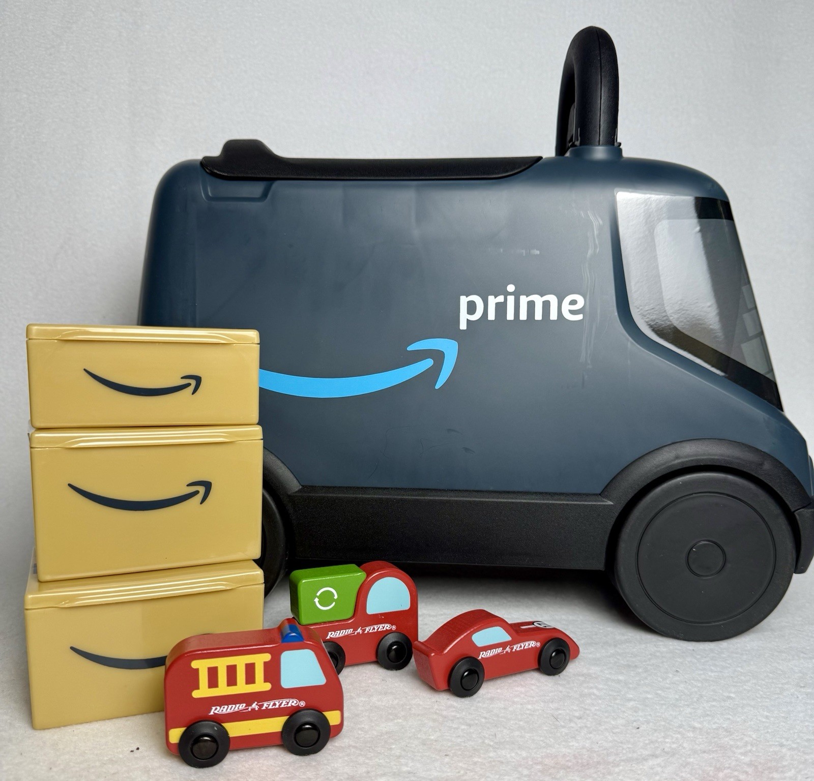 Amazon Delivery Van Ride on Toy for Kids, Blue Toddler Ride on Toy for Ages 2+