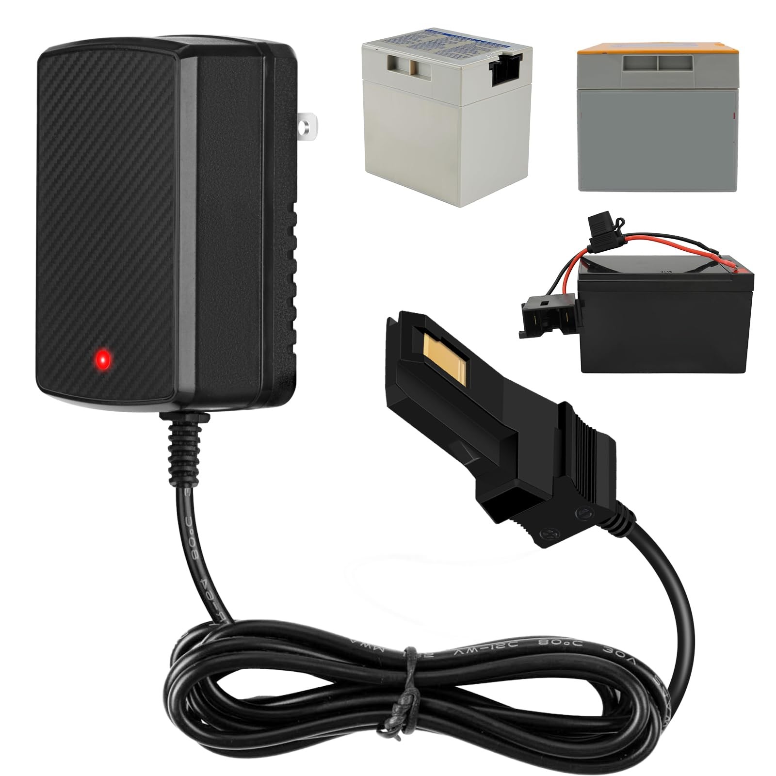 12V Battery Charger for All Power Wheels Gray and Orange Top Battery 12 Volt