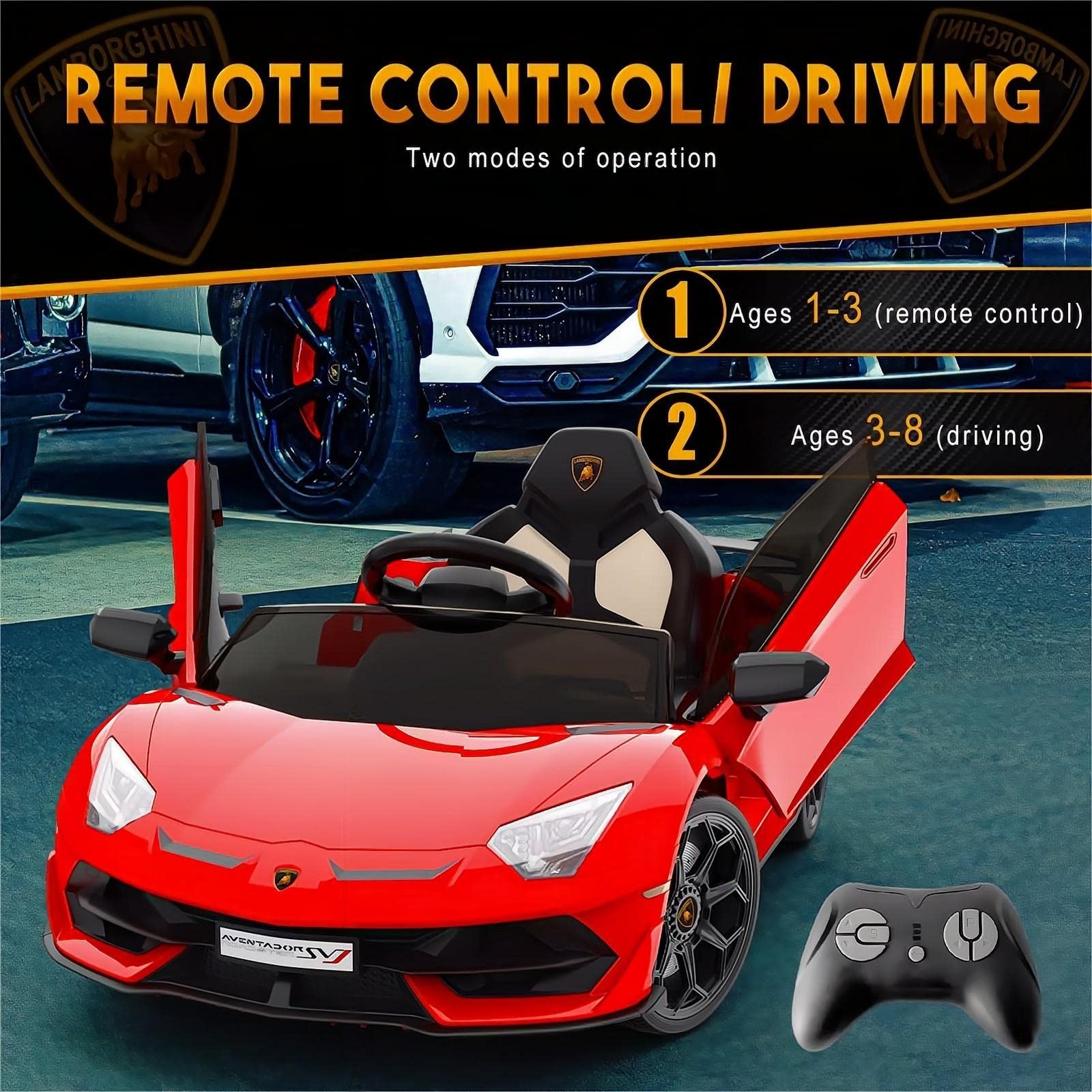 Kids Ride On Car, 12V Electric Vehicles Battery Powered Sports Car With Control